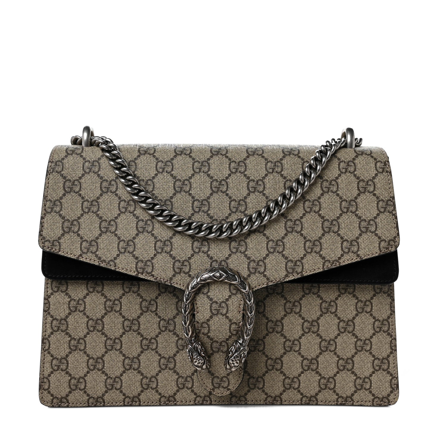 GG Supreme Monogram Medium Dionysus Shoulder Bag Black