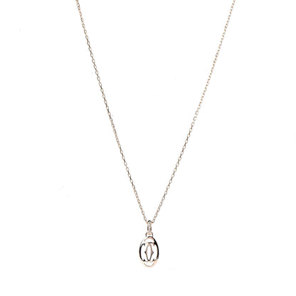 Cartier 18K Pink Gold Diamond Logo Pendant Necklace 1 of 6