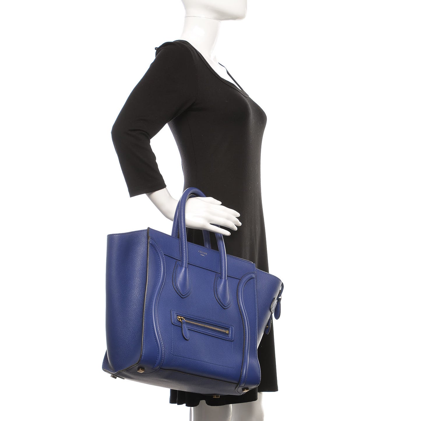Drummed Calfskin Mini Luggage Indigo