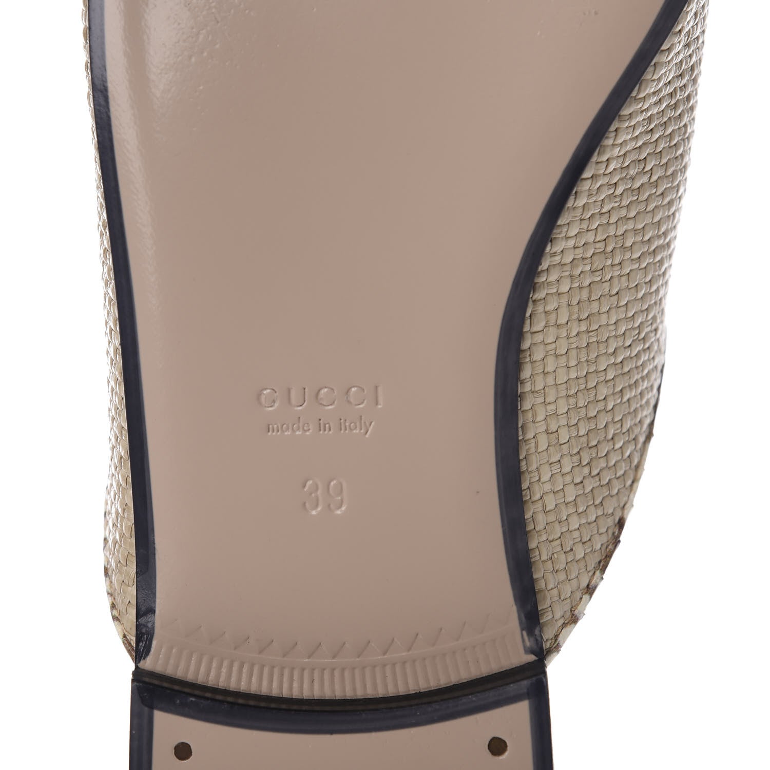 Gucci Straw Elaphe Womens Princetown Slippers 39 Natural Cream Brown 9 of 11