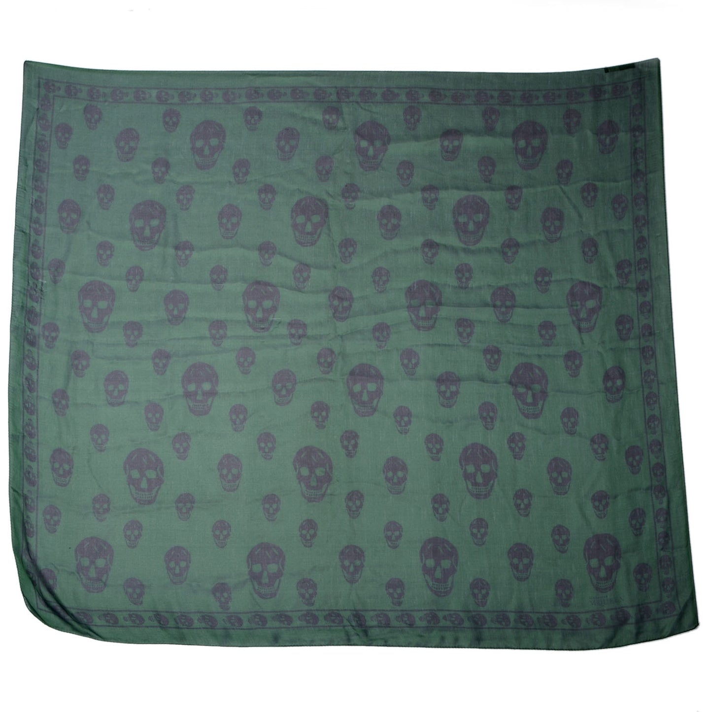 Silk Chiffon Skull Scarf Green
