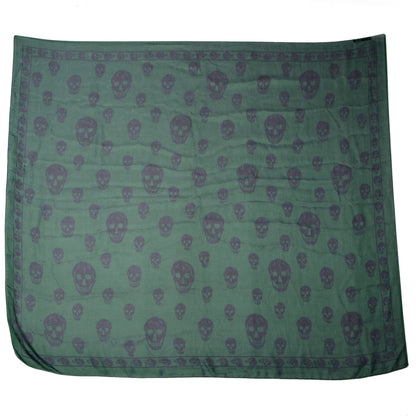 Alexander McQueen Silk Chiffon Skull Scarf Green 3 of 6