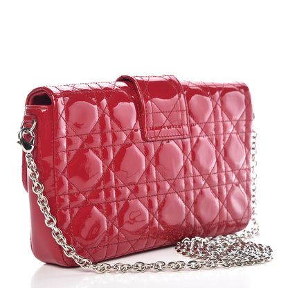 Christian Dior Patent Cannage New Lock Pouch Red 3 of 12