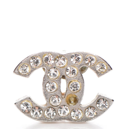 Chanel Crystal Timeless CC Earrings Silver 3 of 6