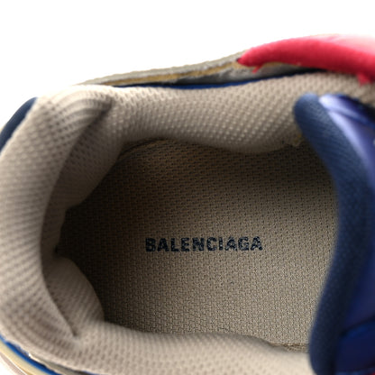 Balenciaga Rubber Mesh Bi-Color Womens Track.2 Open Sneakers 39 Beige Blue Red 16 of 20