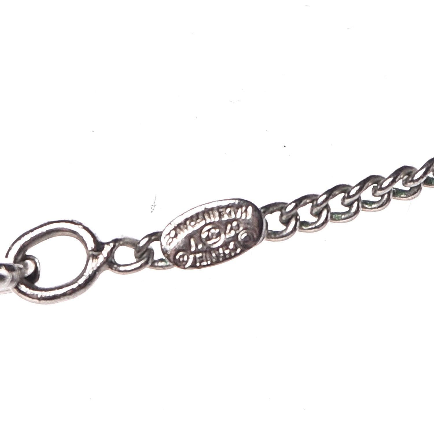 Chanel Crystal Timeless CC Necklace Silver 5 of 6