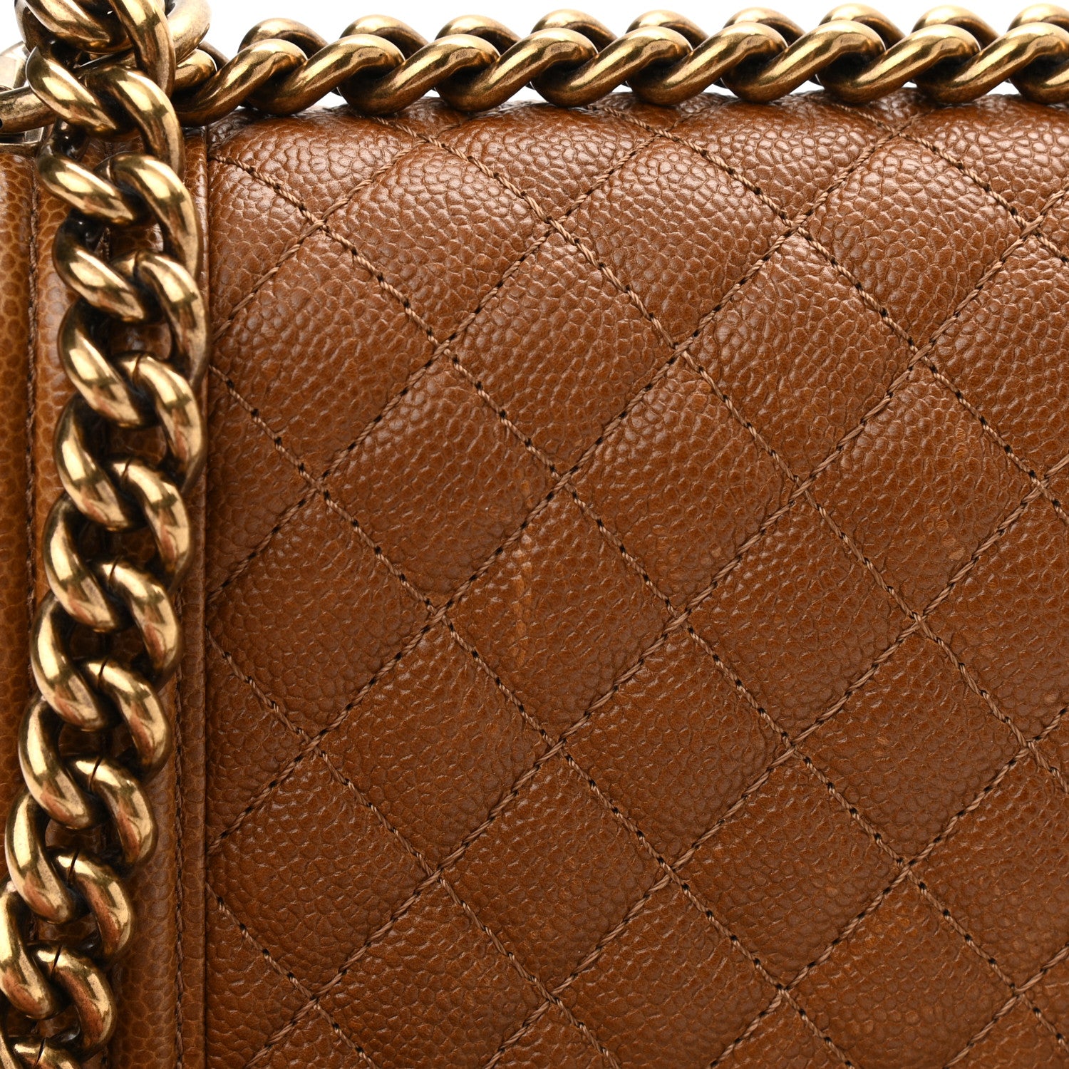 Chanel Caviar Quilted Medium Boy Flap Light Brown 9 of 15