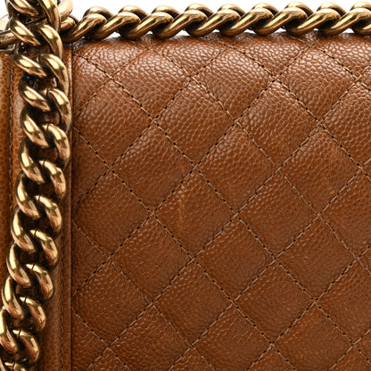 Chanel Caviar Quilted Medium Boy Flap Light Brown 9 of 15