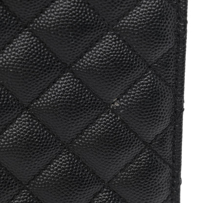 Saint Laurent Grain De Poudre Textured Mixed Matelasse Large Triquilt Monogram Monochrome Satchel Black 11 of 11