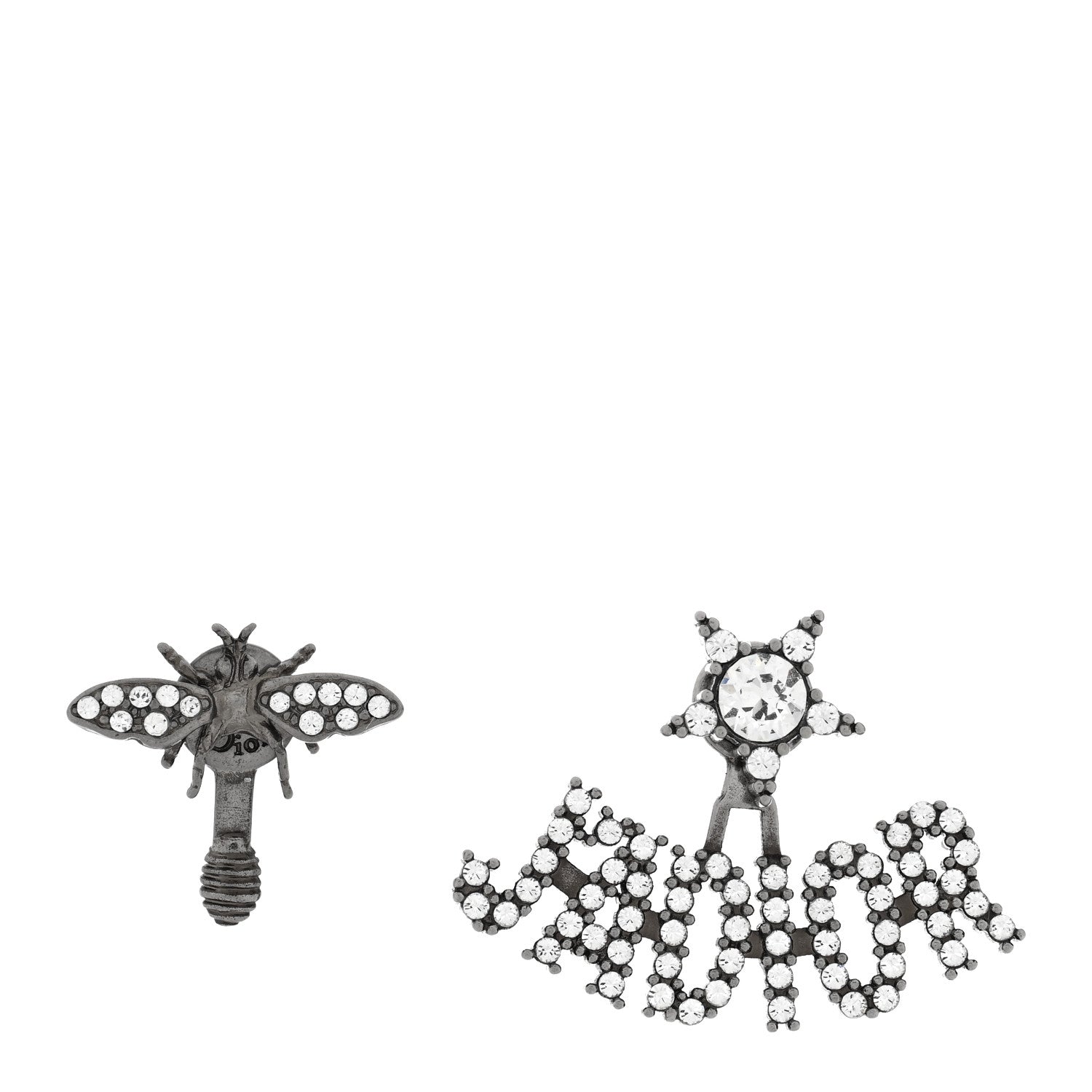Christian Dior Metal Crystal J'Adior Earrings Antique Silver 1 of 4