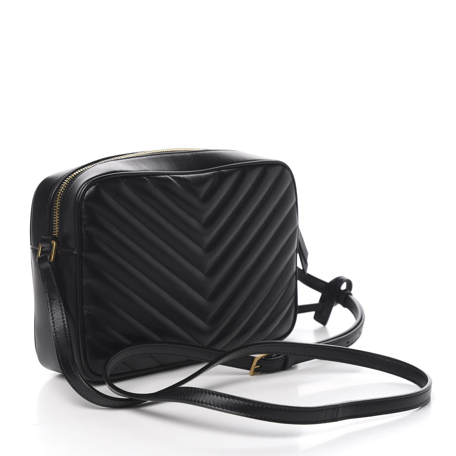 Saint Laurent Calfskin Matelasse Monogram Lou Camera Bag Black 2 of 9