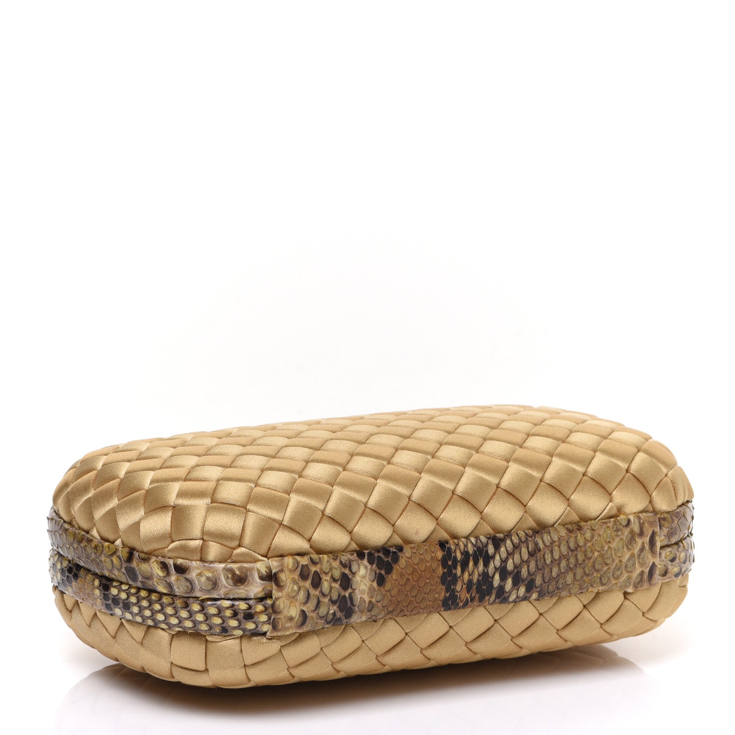 Bottega Veneta Satin Intreccio Impero Ayers Knot Clutch Camel 4 of 7