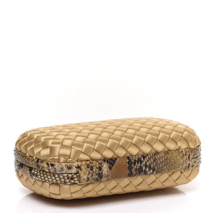 Bottega Veneta Satin Intreccio Impero Ayers Knot Clutch Camel 4 of 7