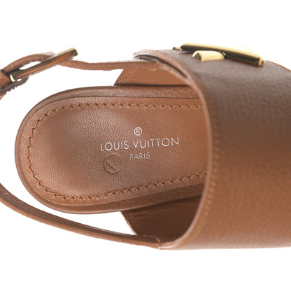 Louis Vuitton Grained Calfskin Horizon Sandals 37 Cognac 6 of 8