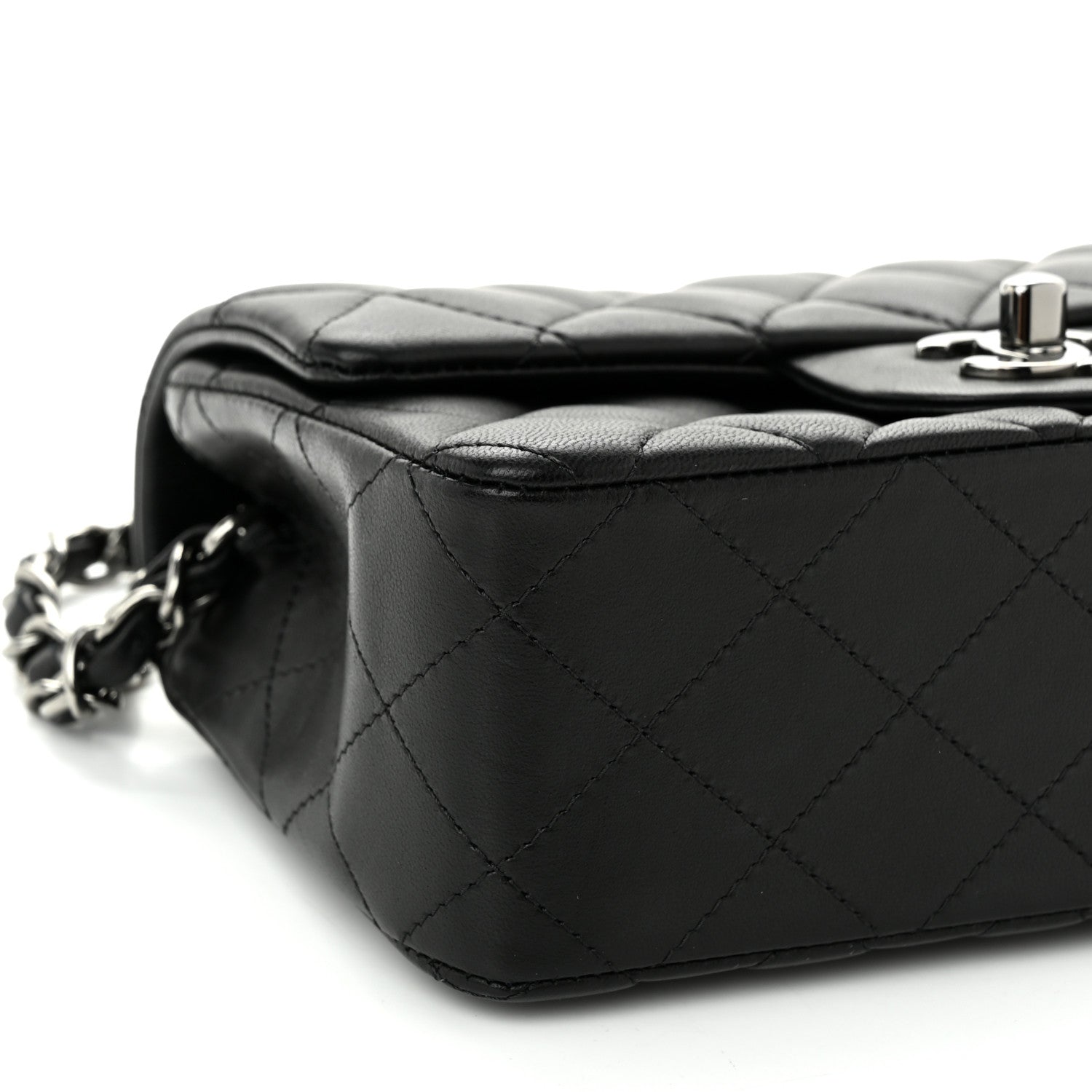 Chanel Lambskin Quilted Mini Rectangular Flap Black 9 of 11