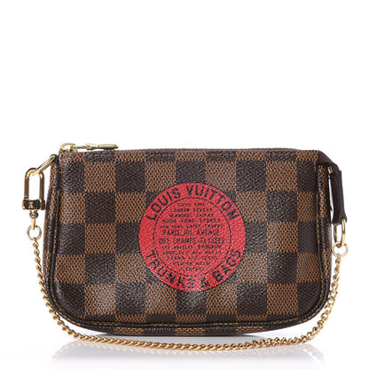 Louis Vuitton Damier Ebene Complice Trunks and Bags Mini Pochette Accessories Red 1 of 8