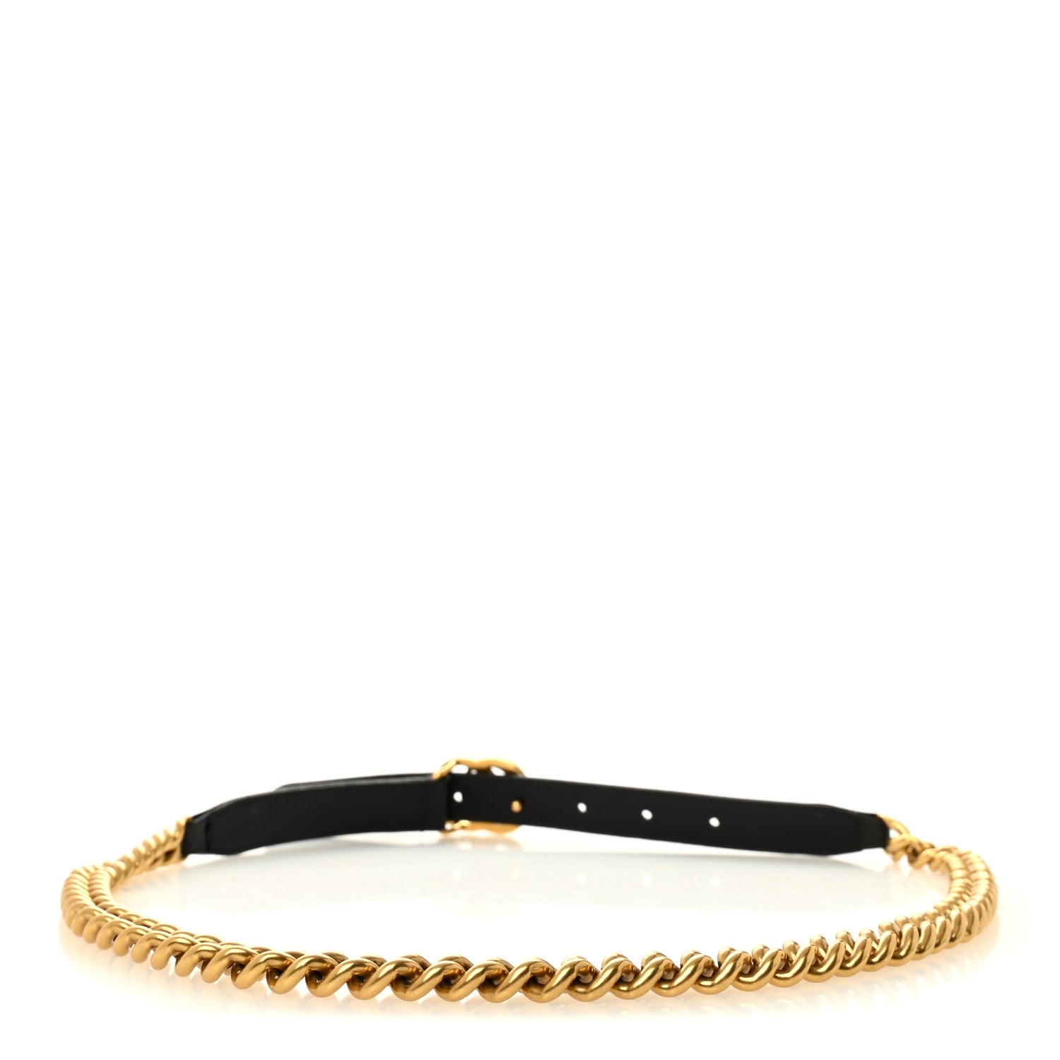 Gucci Calfskin GG Marmont Thin Chain Belt 75 30 Black 2 of 5