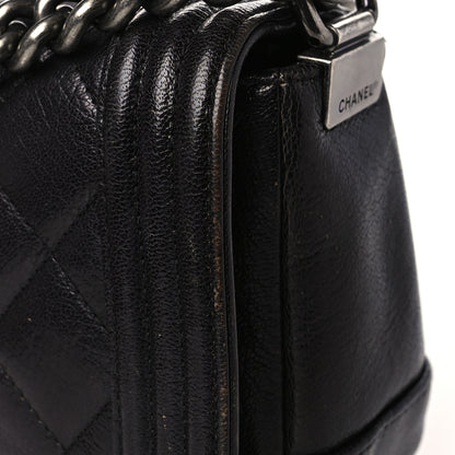 Chanel Goatskin Ombre Faded Quilted Small Boy Flap Black Grey 15 of 16