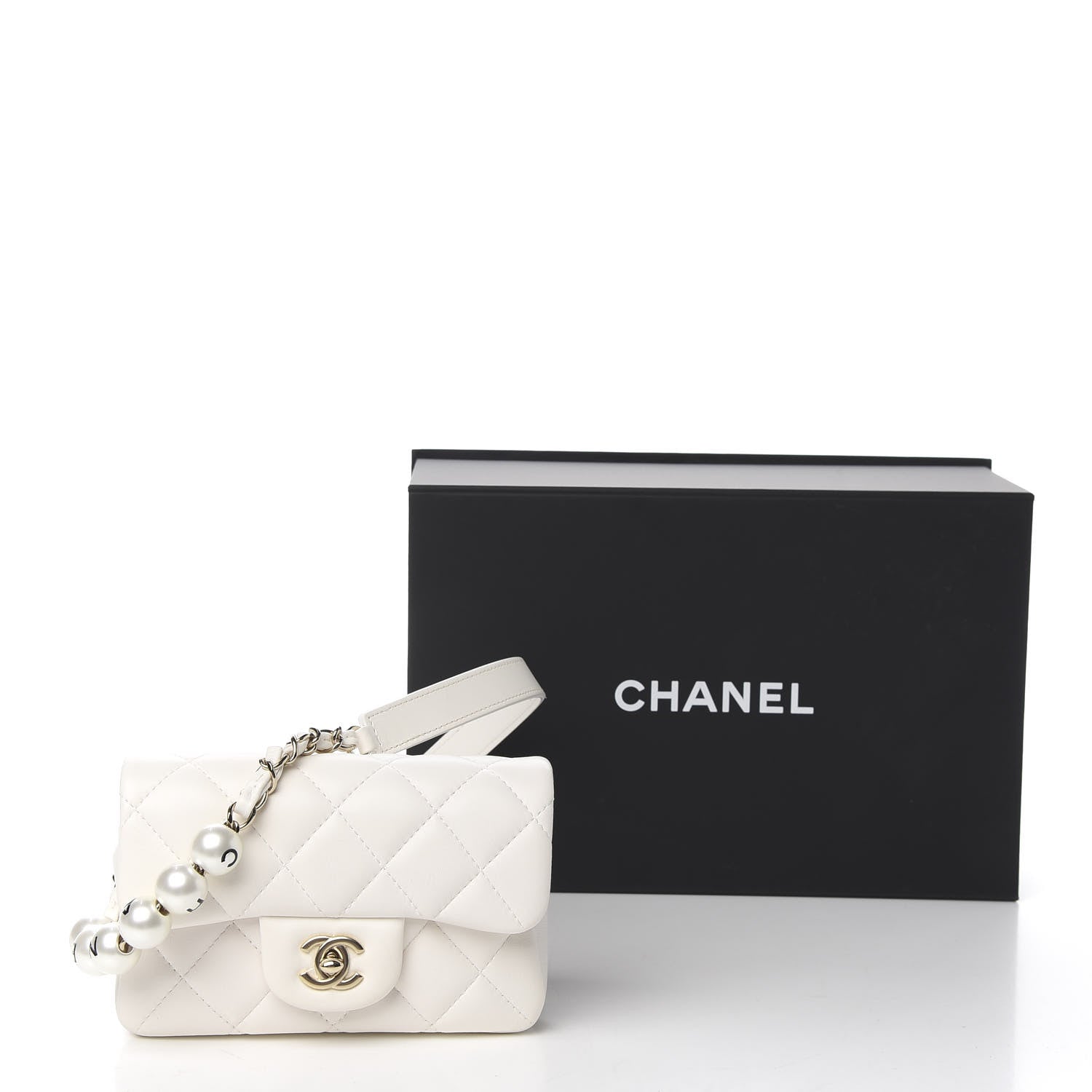 Chanel Lambskin Quilted Mini My Precious Waist Bag White 10 of 10