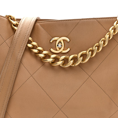 Chanel Calfskin Stitched Easy Mood Hobo Beige 8 of 10