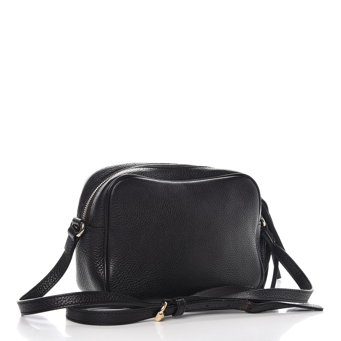 Pebbled Calfskin Small Soho Disco Bag Black