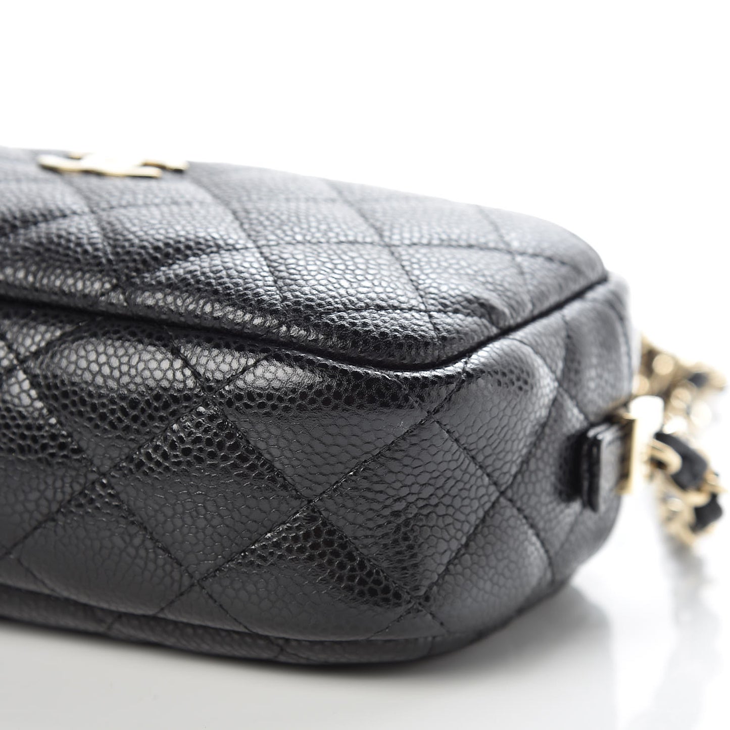 Caviar Quilted Camera Case Black