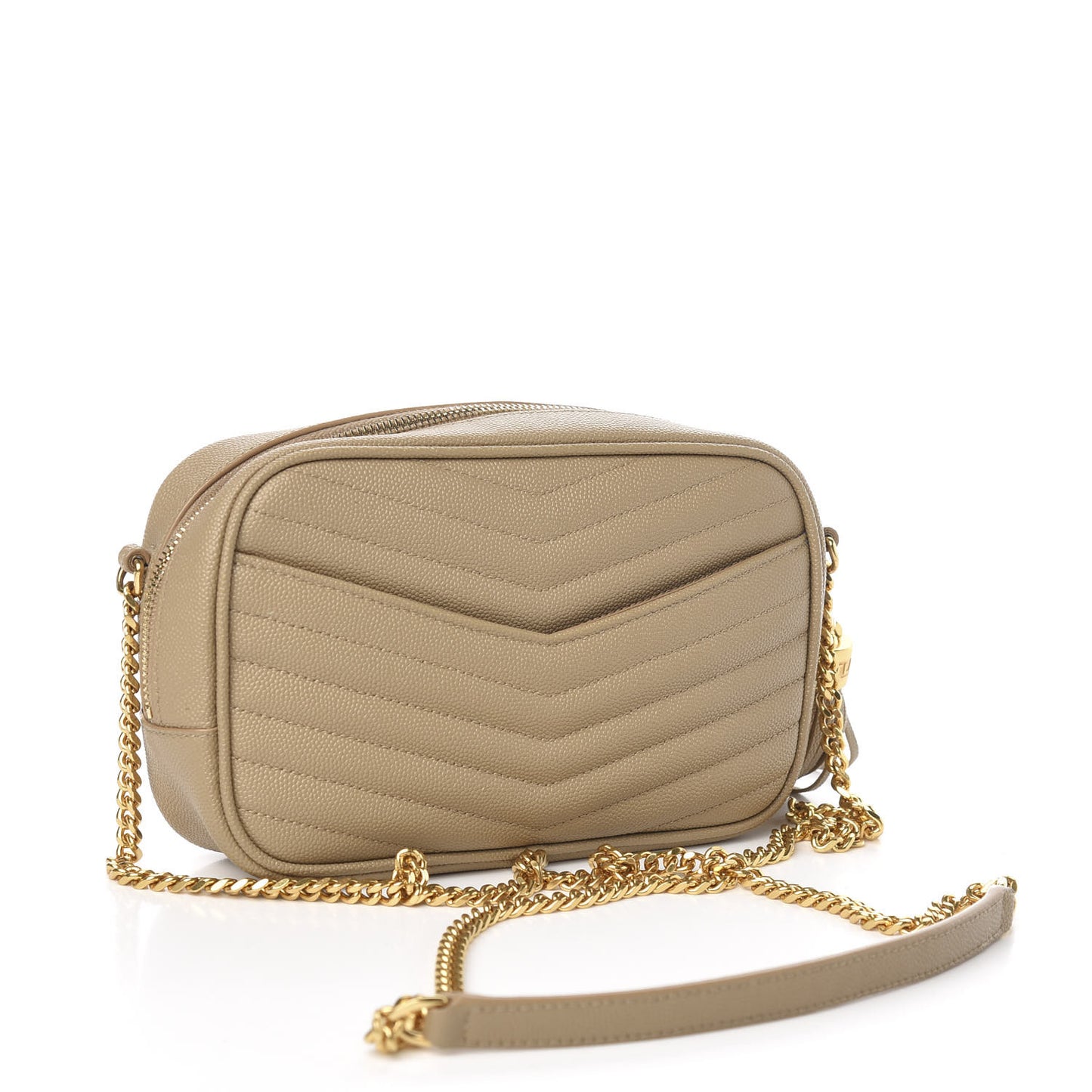 Grain De Poudre Matelasse Monogram Mini Lou Camera Bag Dark Beige