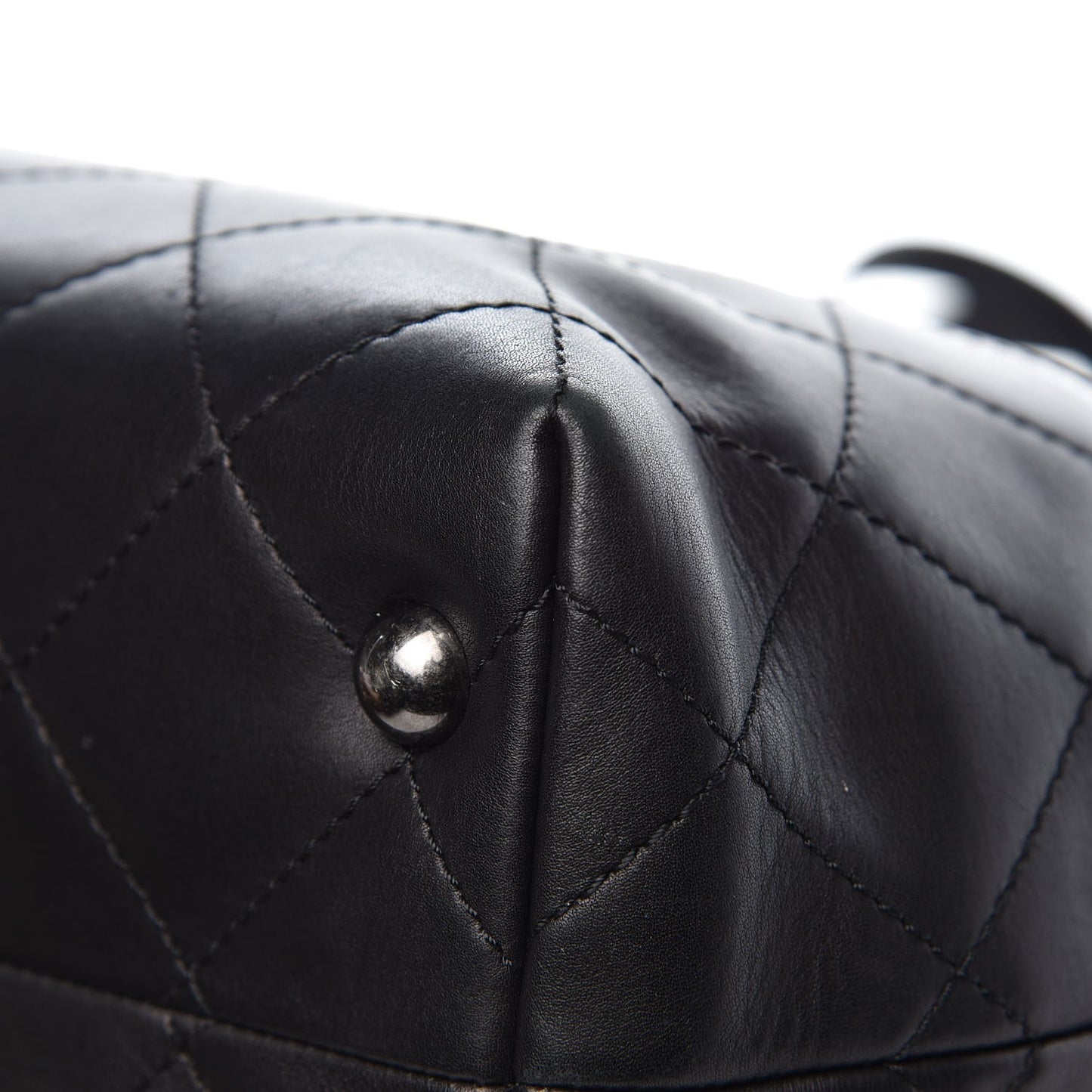 Calfskin Quilted Shopping In Chains Tote Black