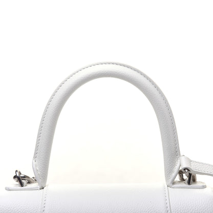 Balenciaga Grained Calfskin Small Hourglass Top Handle Bag White 13 of 13