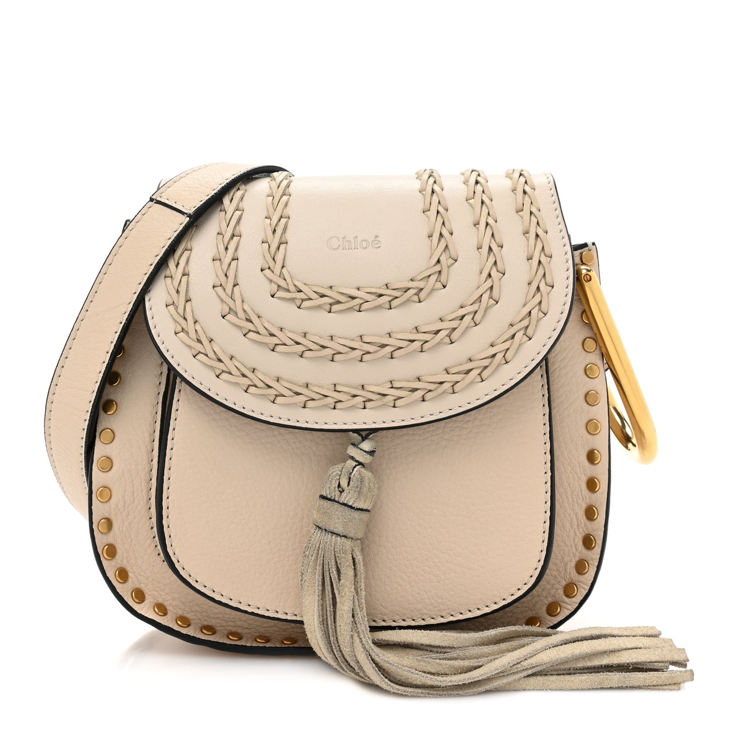 Calfskin Braided Medium Hudson Shoulder Bag Abstract White