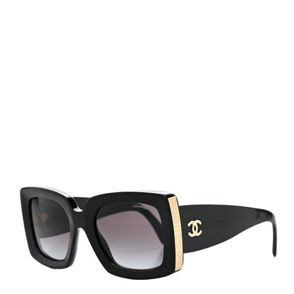 Chanel Acetate Rectangle Sunglasses 5435 Black 1 of 7
