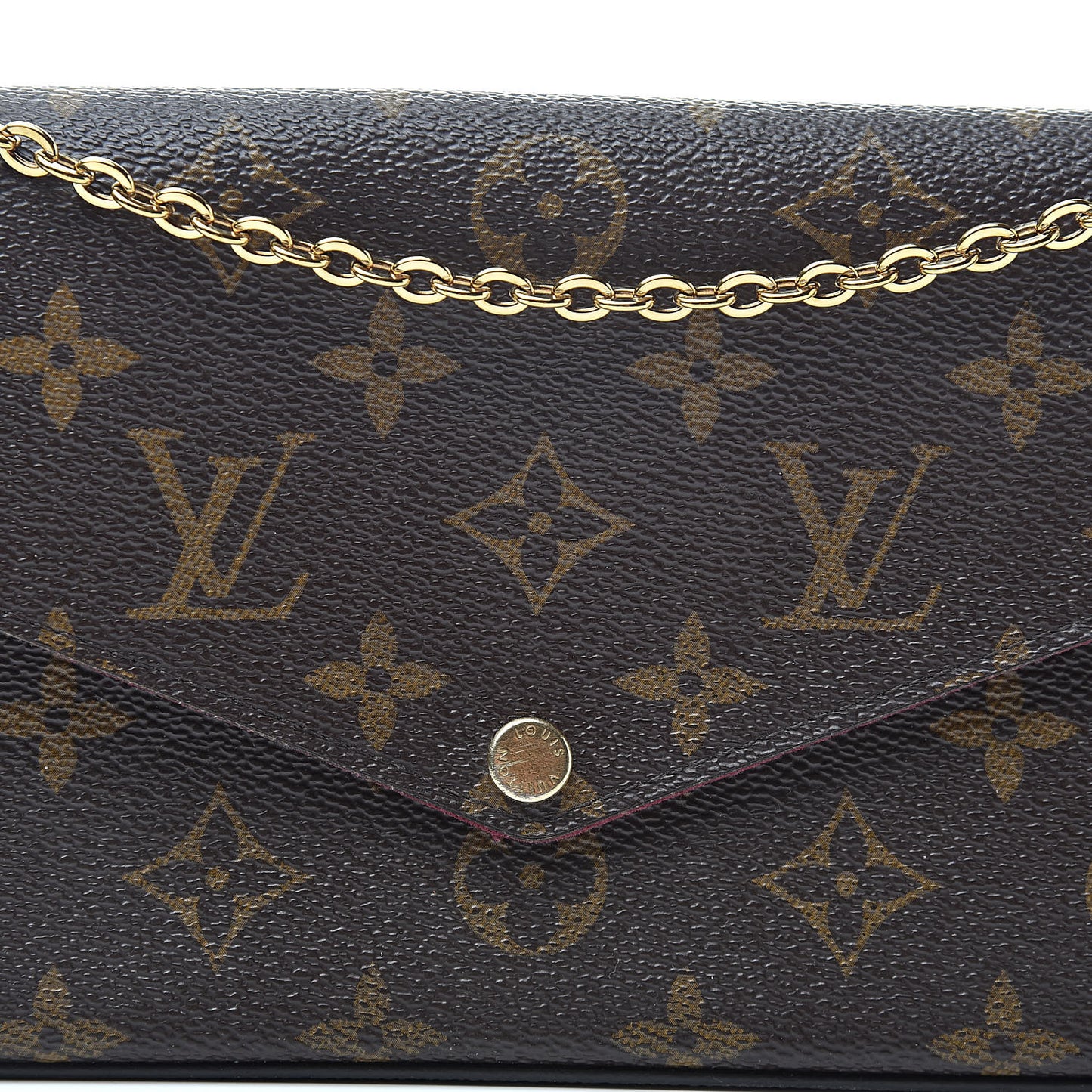 Monogram Pochette Felicie Chain Wallet Fuchsia
