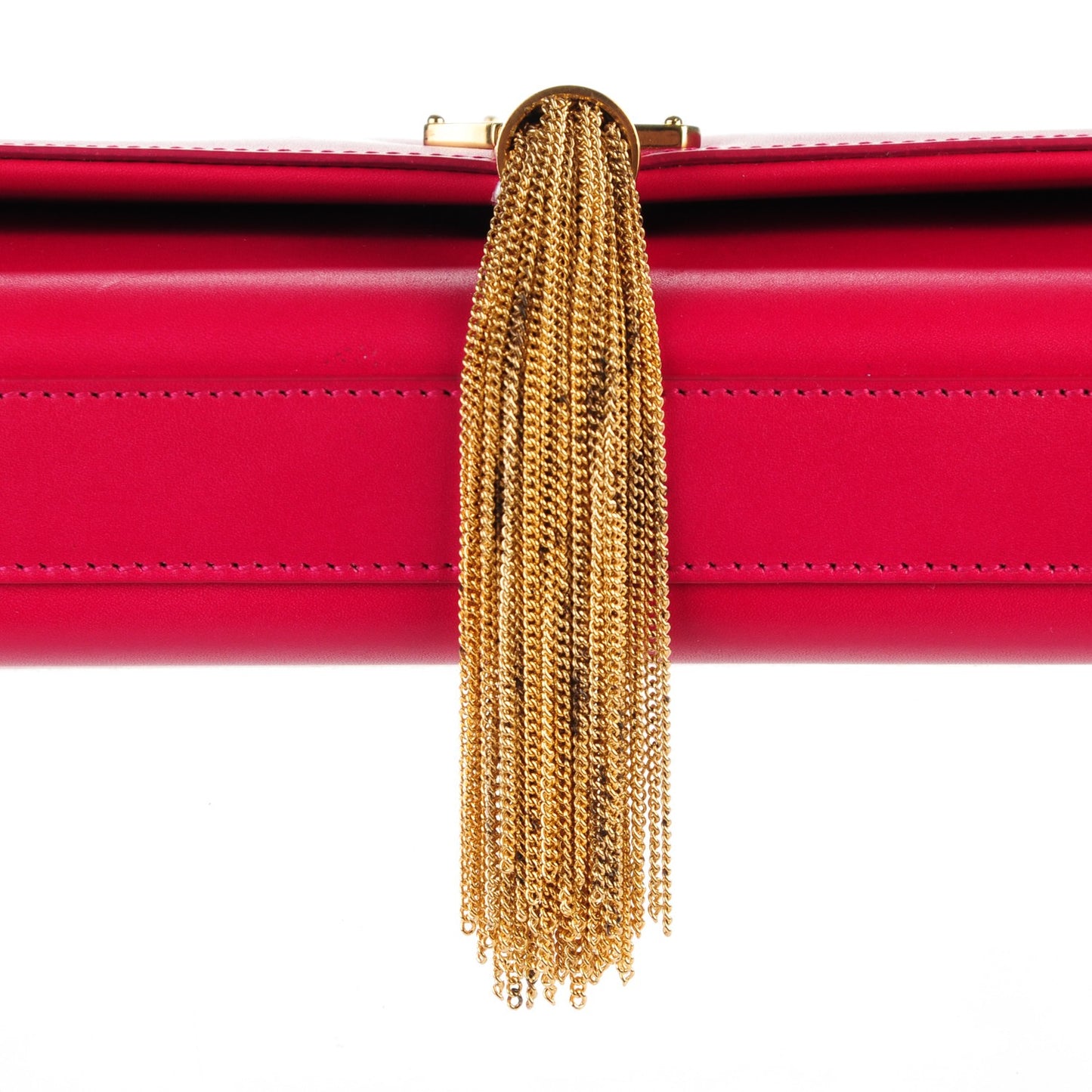 Calfskin Cassandre Tassel Clutch Fuchsia