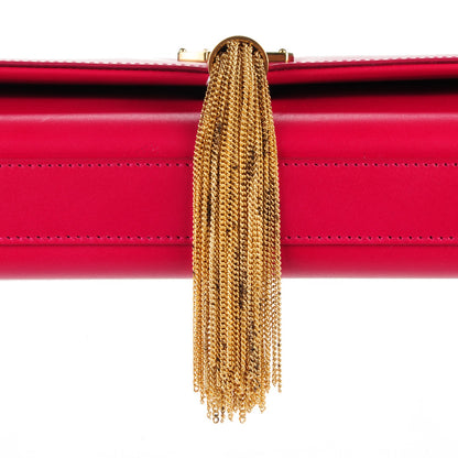 Saint Laurent Calfskin Cassandre Tassel Clutch Fuchsia 9 of 9