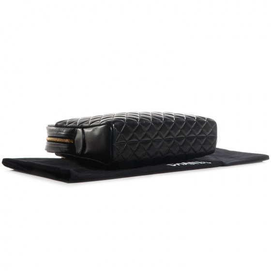 Lambskin Quilted Shoulder Bag Black