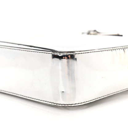 Prada Spazzolato Triangle Small Double Handle Crossbody Tote Argento 9 of 11