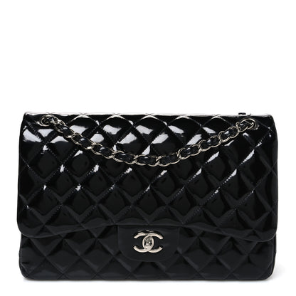 Chanel Patent Quilted Jumbo Double Flap Black 1 of 9
