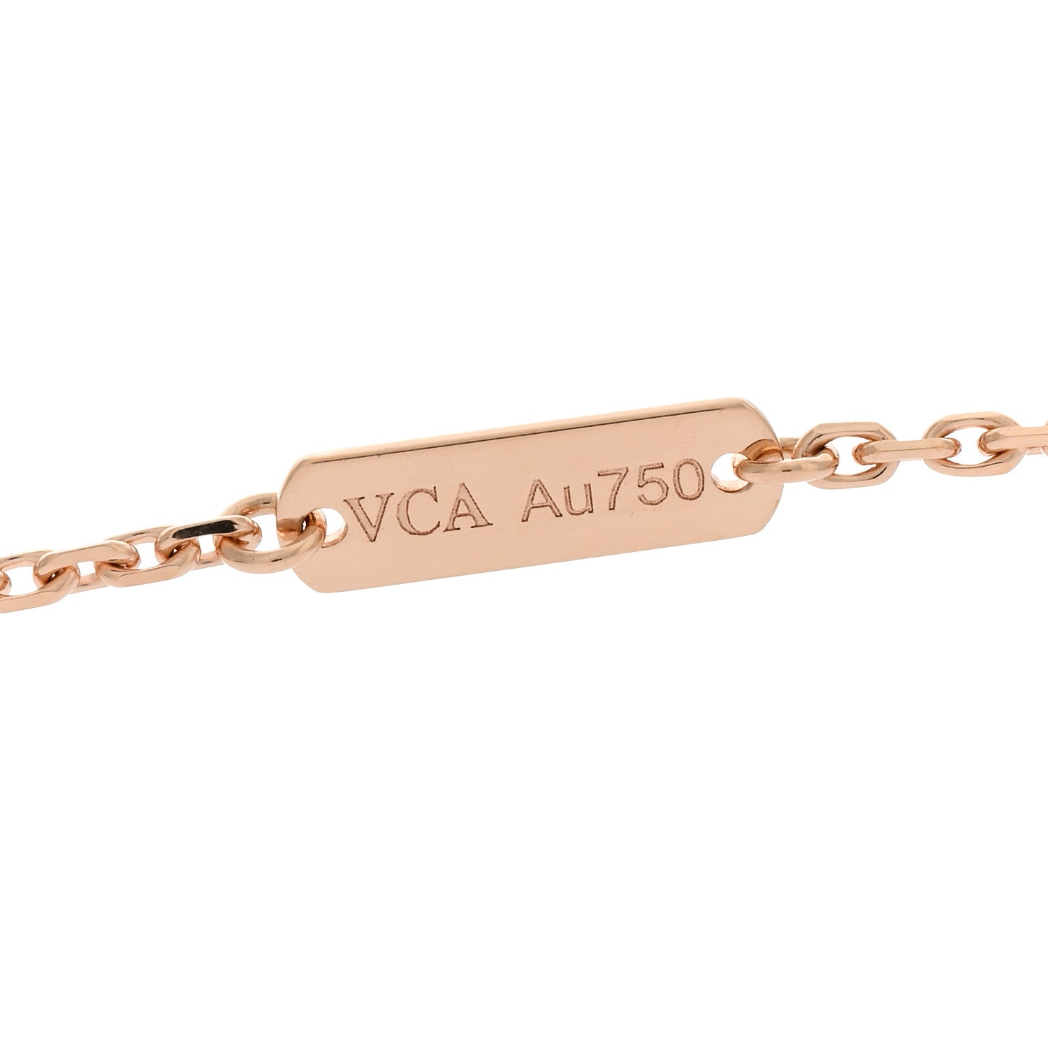 Van Cleef & Arpels 18K Rose Gold Gray Mother of Pearl Vintage Alhambra Pendant Necklace 4 of 5