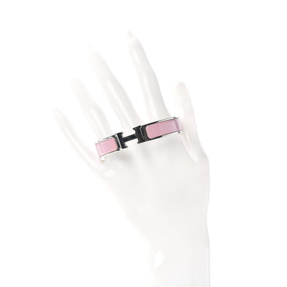 Hermes Enamel Narrow Clic Clac H Bracelet PM Rose Sakura 2 of 4