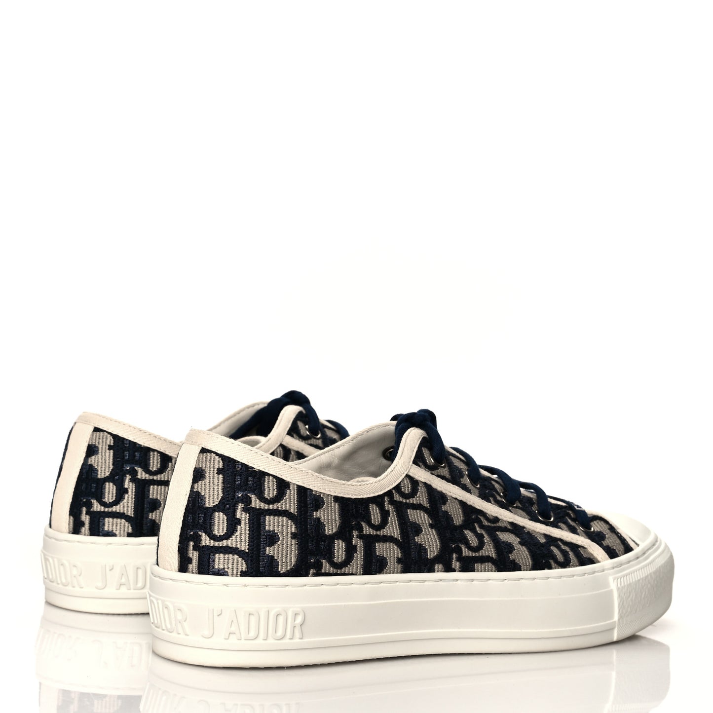 Canvas Oblique Walk'N'Dior Low Top Sneakers 39.5 Deep Blue