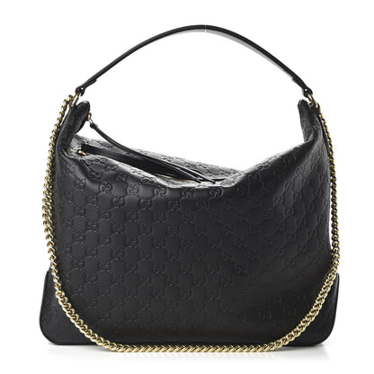 Gucci Guccissima Signature Large Linea A Hobo Black 1 of 10