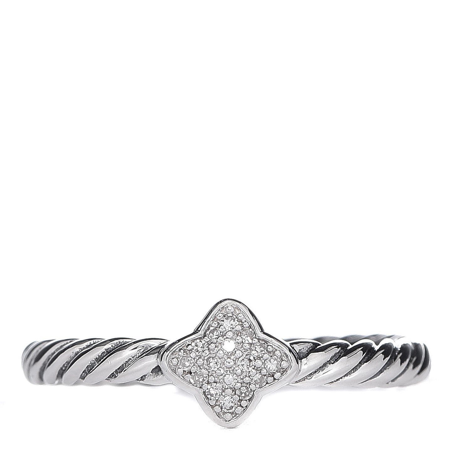 Sterling Silver Diamond Quatrefoil Ring 54 7