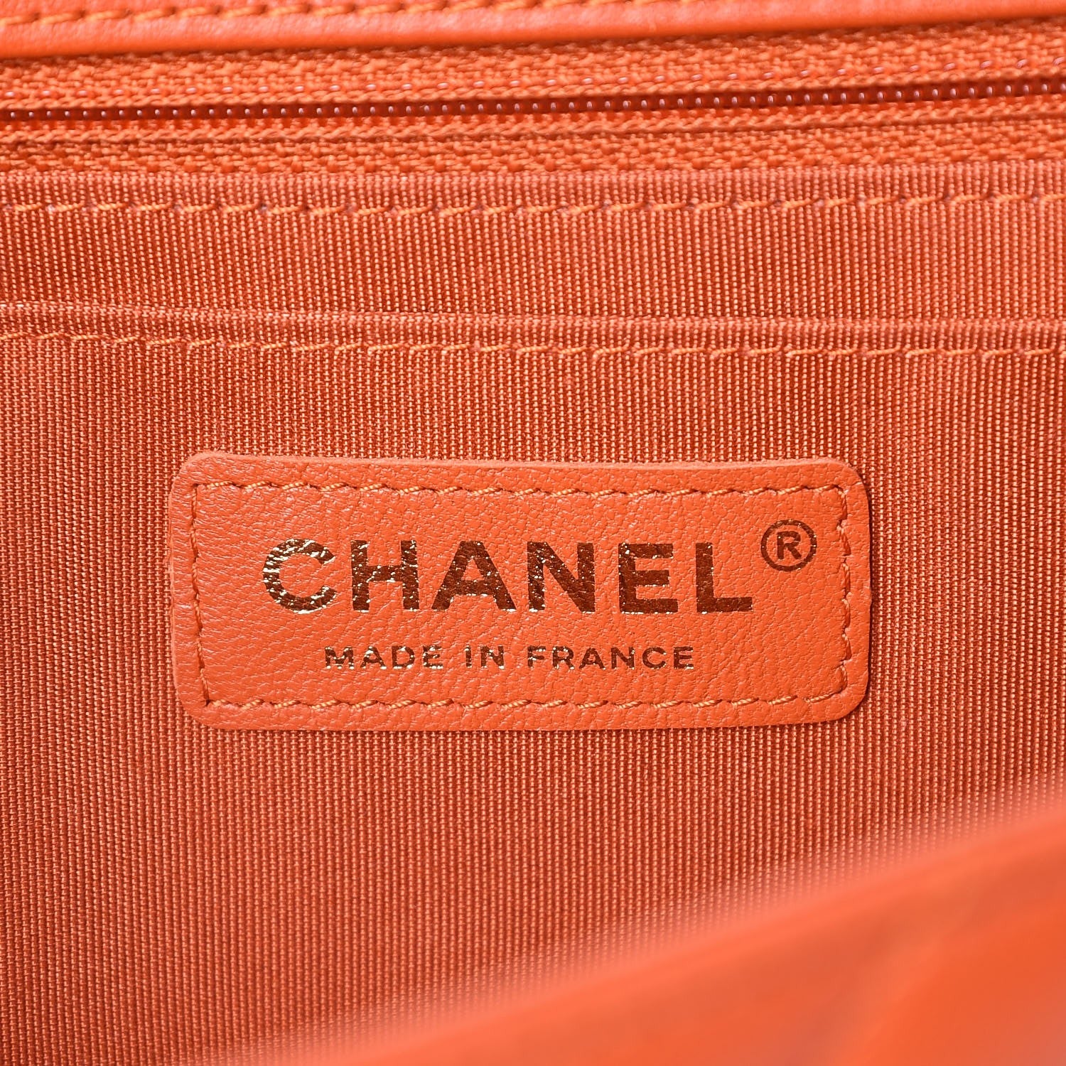 Chanel Calfskin Chevron Quilted Mini Statement Flap Dark Orange 6 of 8