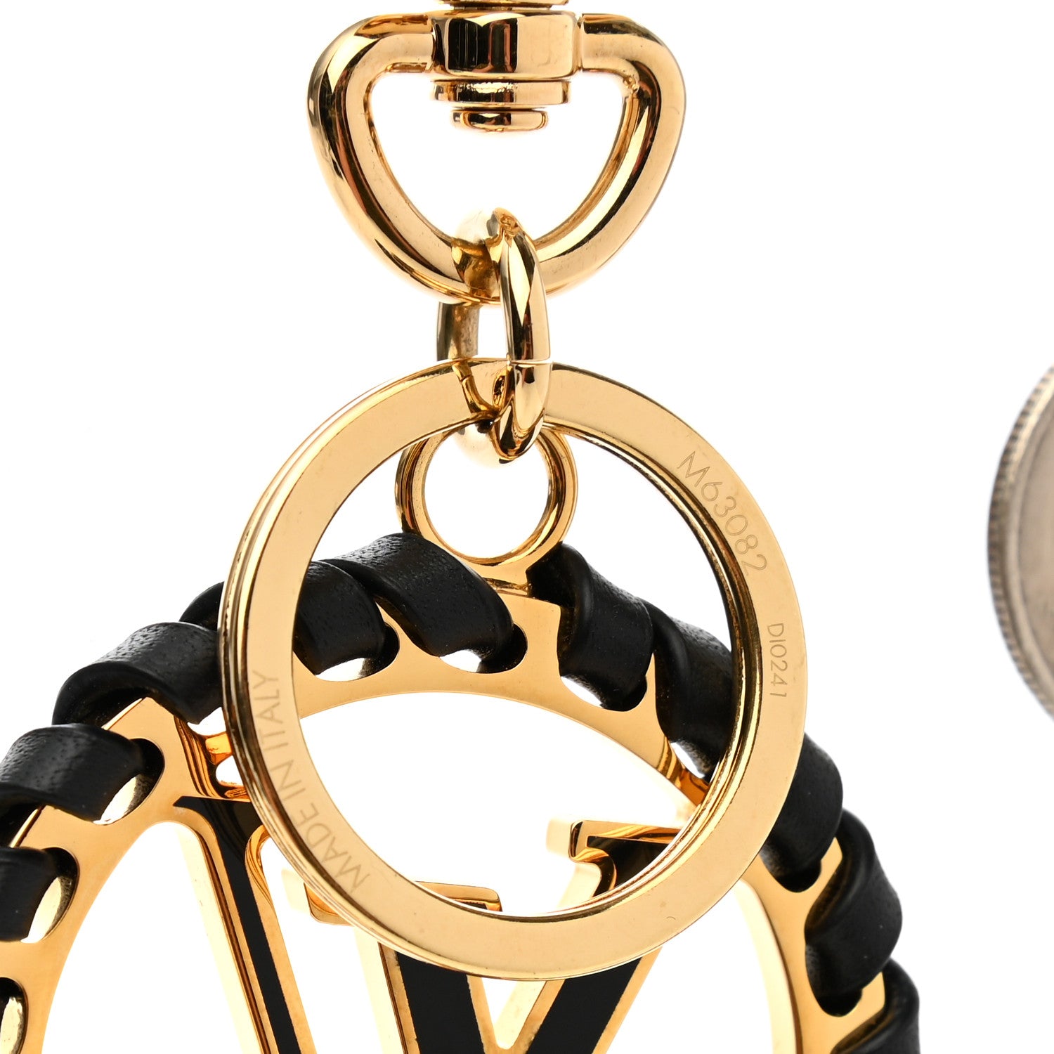 Louis Vuitton Metal Lambskin Enamel Very Bag Charm Key Holder Black 4 of 4