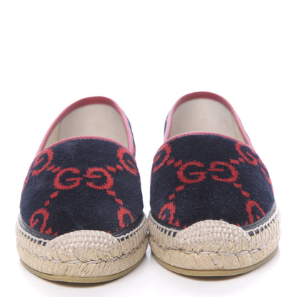 Gucci Terry Cloth GG Monogram Espadrilles 39.5 Blue Red 2 of 9