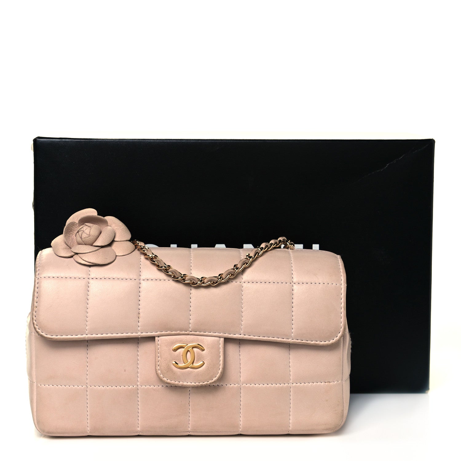 Chanel Lambskin Quilted Mini Chocolate Bar Camellia Flap Pink 15 of 15