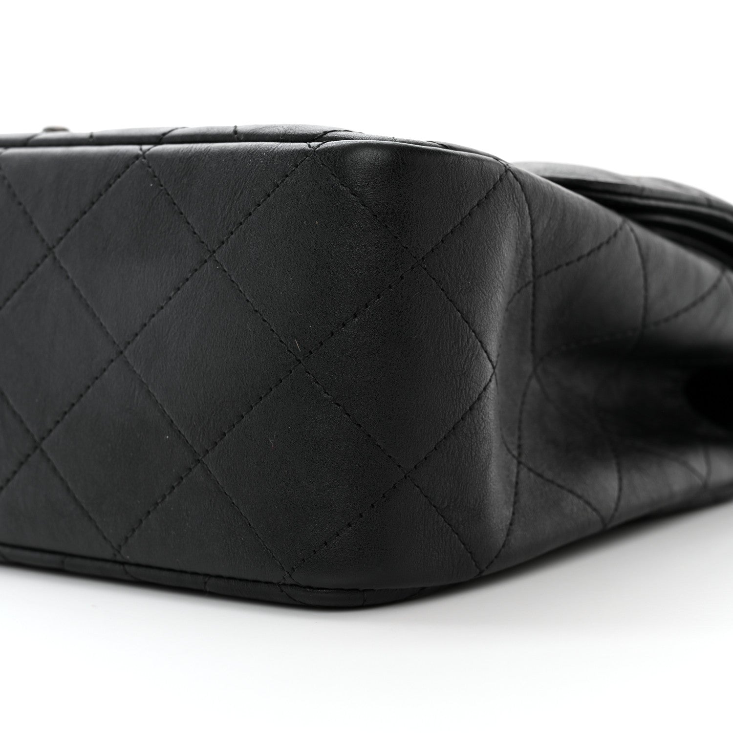 Chanel Crumpled Calfskin Quilted Jumbo Double Flap So Black 10 of 13