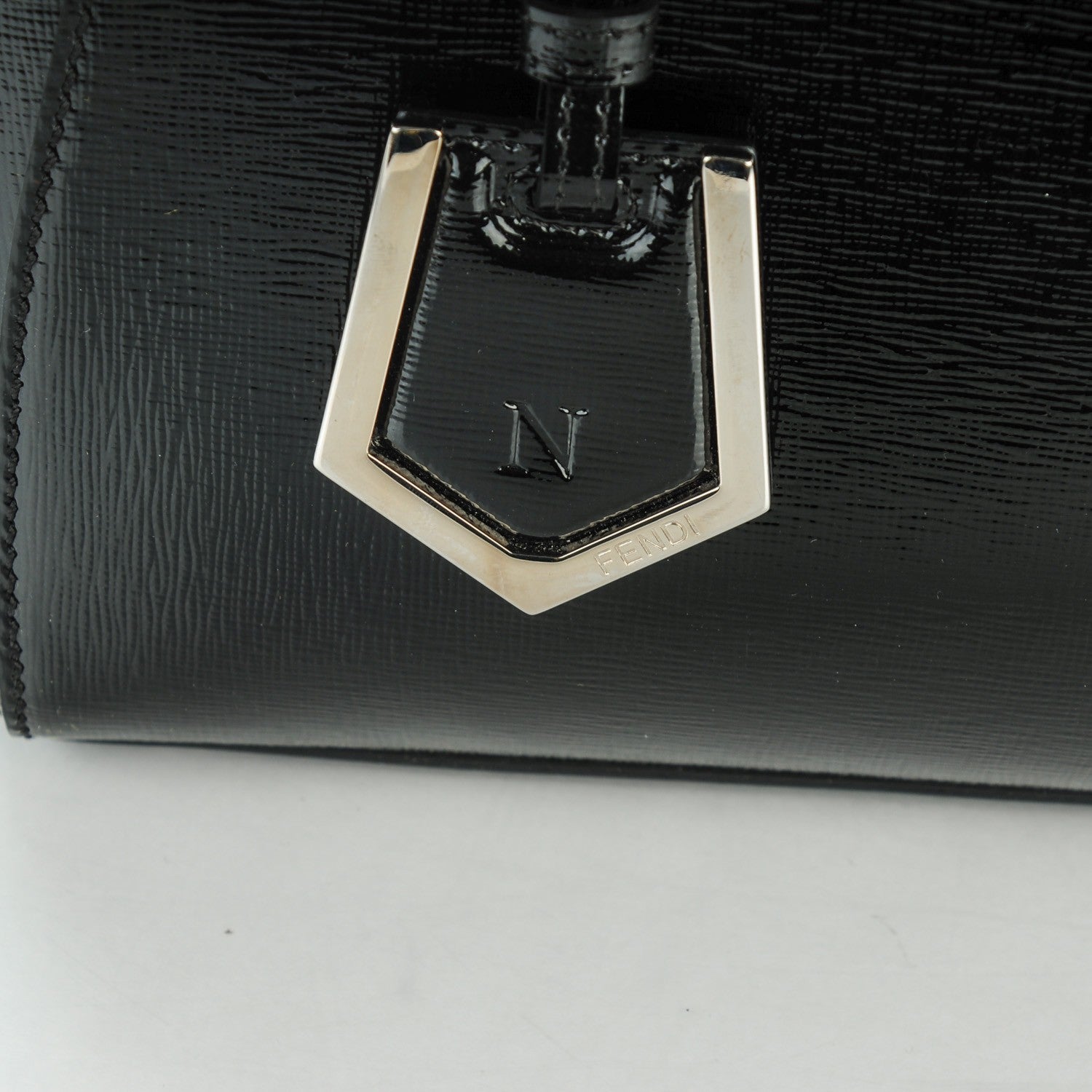 Fendi Patent Vitello Elite Petite 2Jours Tote Black 9 of 9