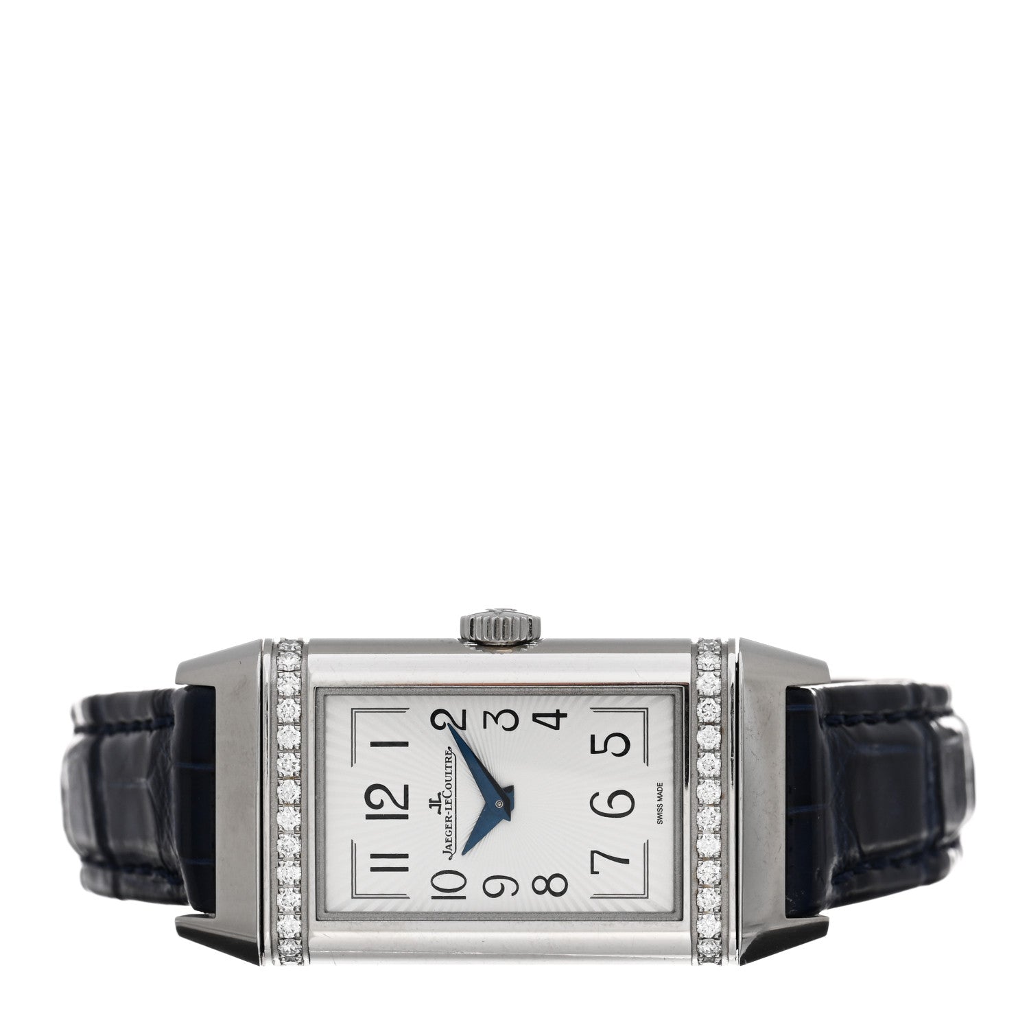 Jaeger-LeCoultre Stainless Steel Alligator Diamond 20mm Reverso One Duetto Manual Winding Watch 201.8.44 2 of 5