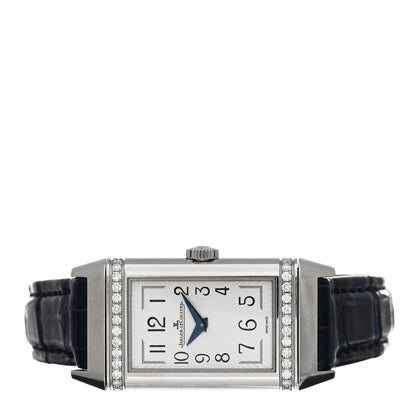Jaeger-LeCoultre Stainless Steel Alligator Diamond 20mm Reverso One Duetto Manual Winding Watch 201.8.44 2 of 5